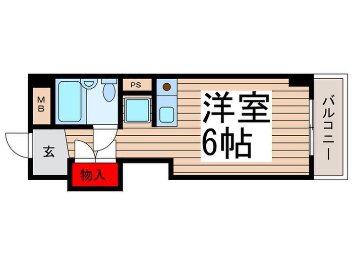 サンパークマンション(ワンルーム/3階)の間取り写真