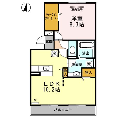 グランシャリオG(1LDK/3階)の間取り写真