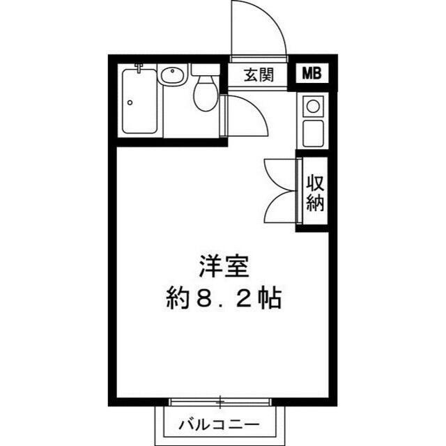 ハーモニアスガーデン(ワンルーム/2階)の間取り写真