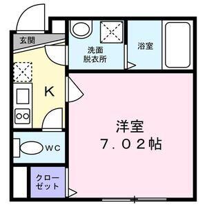 メゾン・ド・アミティ(1K/1階)の間取り写真