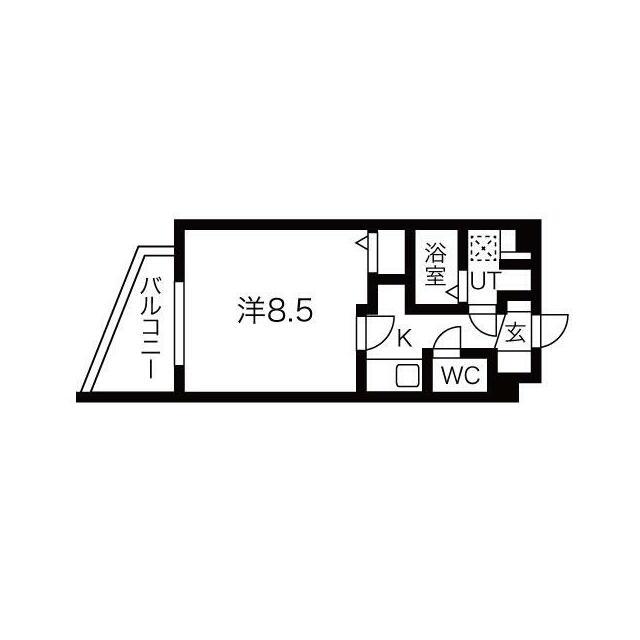 ルネサンスコート祐天寺(1K/3階)の間取り写真