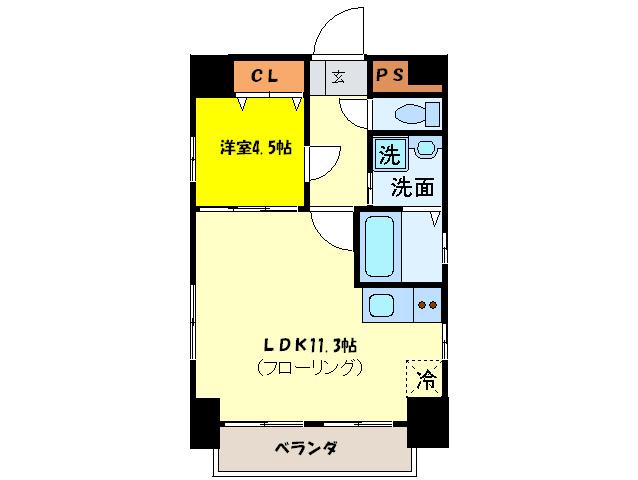 名駅コートナゴノ(1LDK/3階)の間取り写真