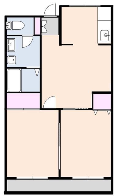 第1ハセガワマンション(2DK/1階)の間取り写真
