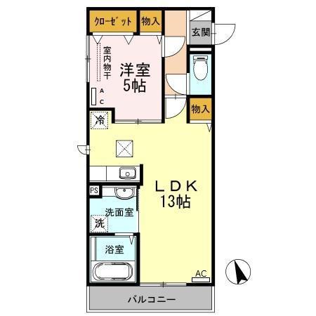 LUCE(1LDK/1階)の間取り写真