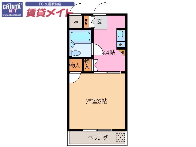 エレボールI(1K/3階)の間取り写真