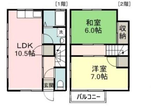 コーポチェリー(2LDK/1階)の間取り写真