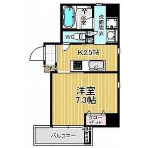 セレニティー名駅西(1K/2階)の間取り写真