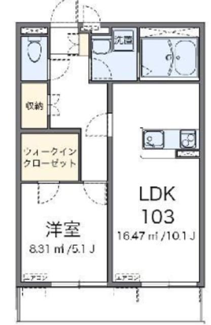 レオネクストカーサ ドマーニIII(1LDK/1階)の間取り写真