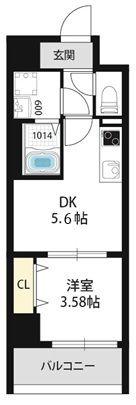 SERIE東淀川(1DK/4階)の間取り写真