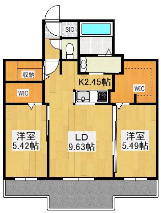 EFFECT CTS(2LDK/5階)の間取り写真