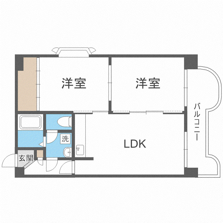 T&Kビル(2LDK/6階)の間取り写真