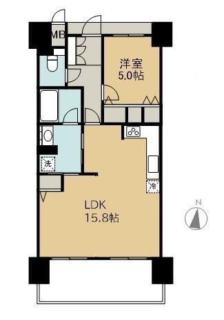アルファステイツ中庄駅前II(1LDK/9階)の間取り写真