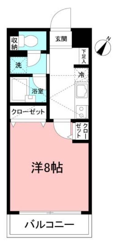 ヴァンフォーレ小岩(1K/2階)の間取り写真