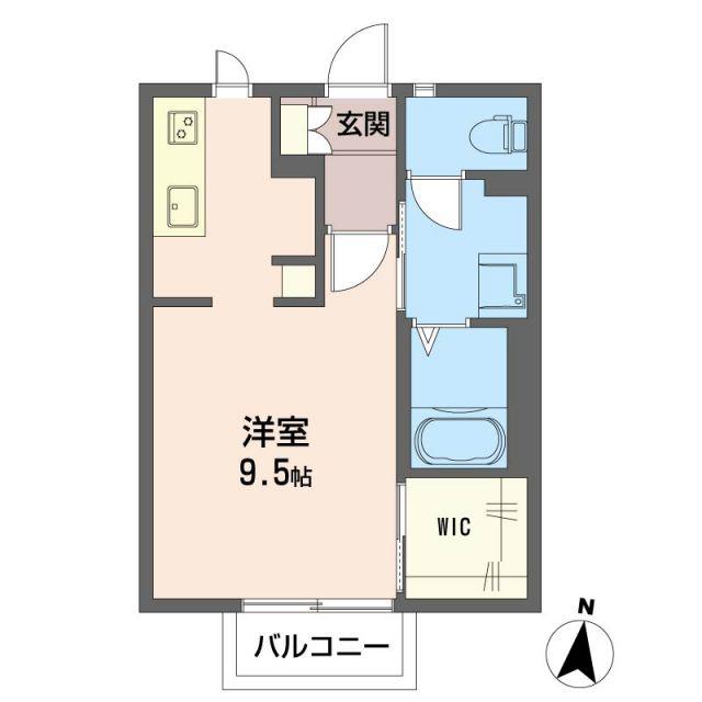 アクシス A(ワンルーム/2階)の間取り写真