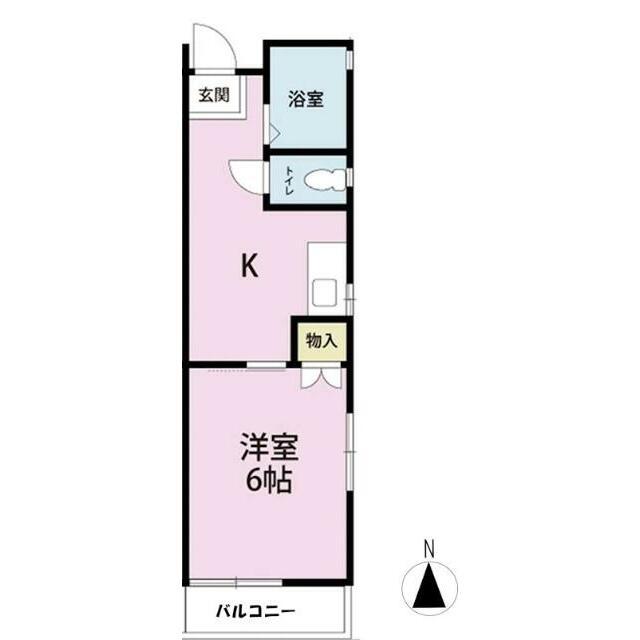 シャンブル北烏山(1K/2階)の間取り写真