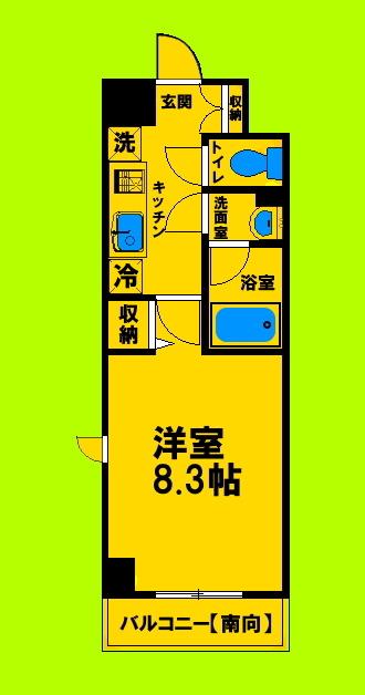 MDI.J エサカ コート(1K/6階)の間取り写真