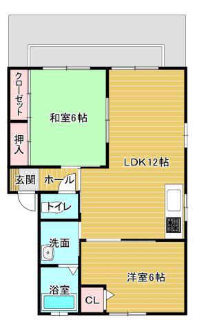 グリーンゲイブルズI(2LDK/1階)の間取り写真