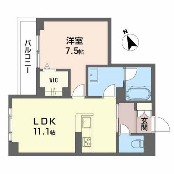 シャーメゾンプレシャス祇園(1LDK/2階)の間取り写真