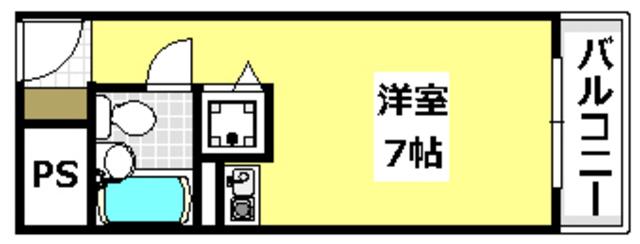 美穂が丘サカタハイツ(1K/3階)の間取り写真