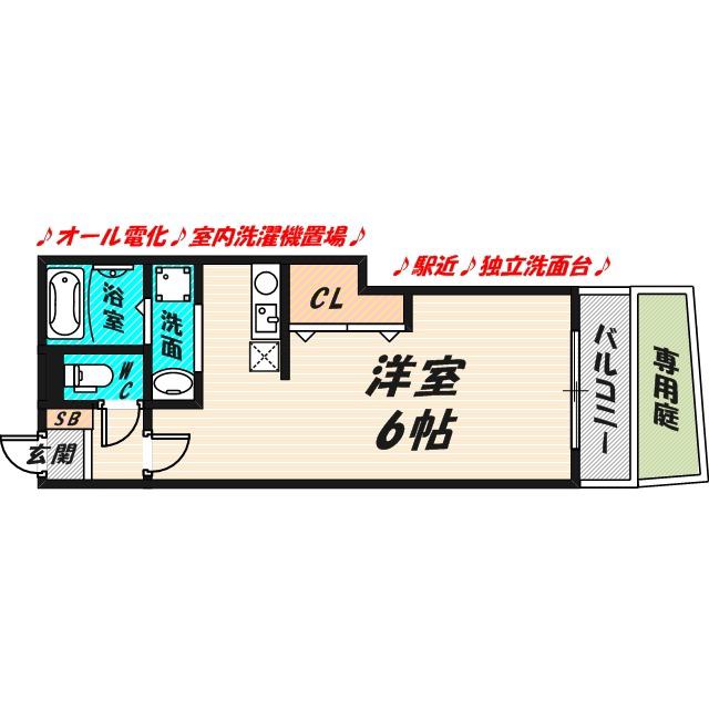 アヴァンセ(1K/1階)の間取り写真