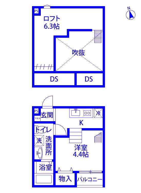 INFINITY東大宮(ワンルーム/1階)の間取り写真