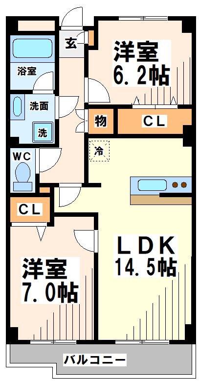 PARTIRパルティール(2LDK/3階)の間取り写真