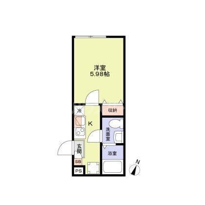 ブランノワール小岩(1K/2階)の間取り写真
