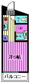 メルディア与野本町IIA(ワンルーム/1階)の間取り写真