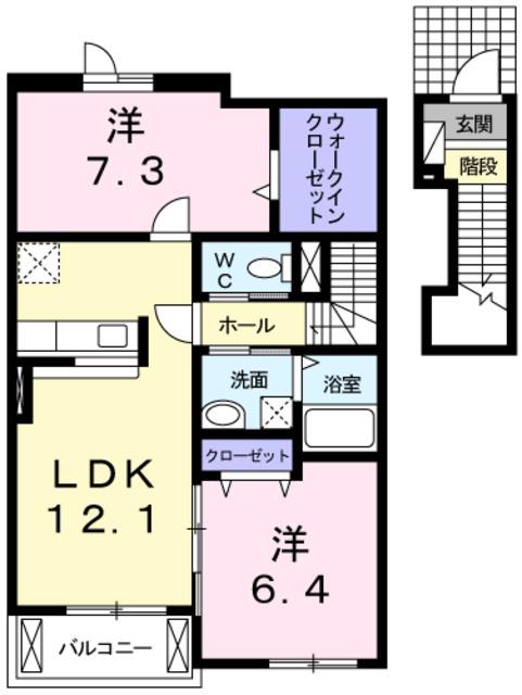 OLIVECOURT(2LDK/2階)の間取り写真