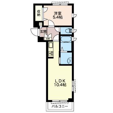SUMINO(1LDK/3階)の間取り写真