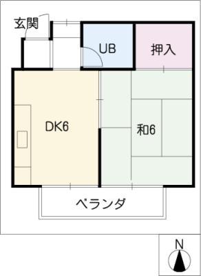ハイツ住吉(1DK/4階)の間取り写真