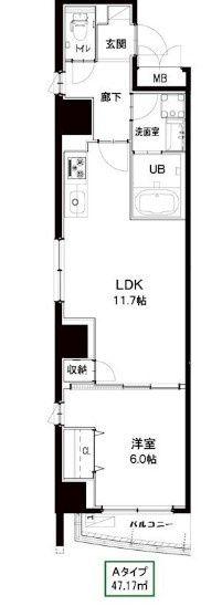 シルヴァーアウル(1LDK/3階)の間取り写真
