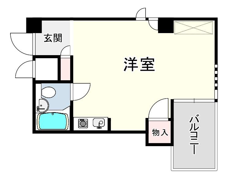 キューブ甲子園口(ワンルーム/2階)の間取り写真