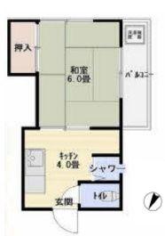 サンライトマンション(1K/4階)の間取り写真