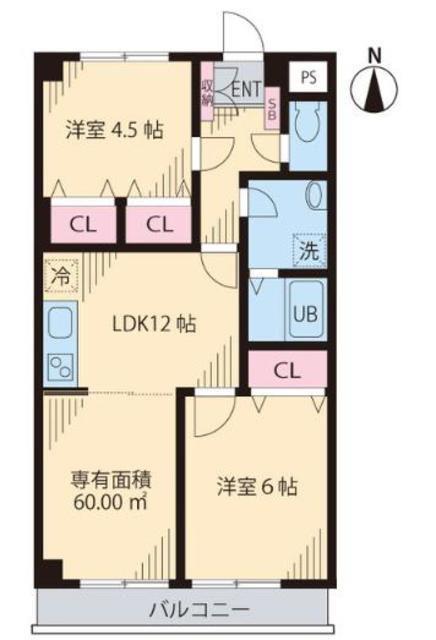 SWEET HILLS瑞江(3DK/2階)の間取り写真