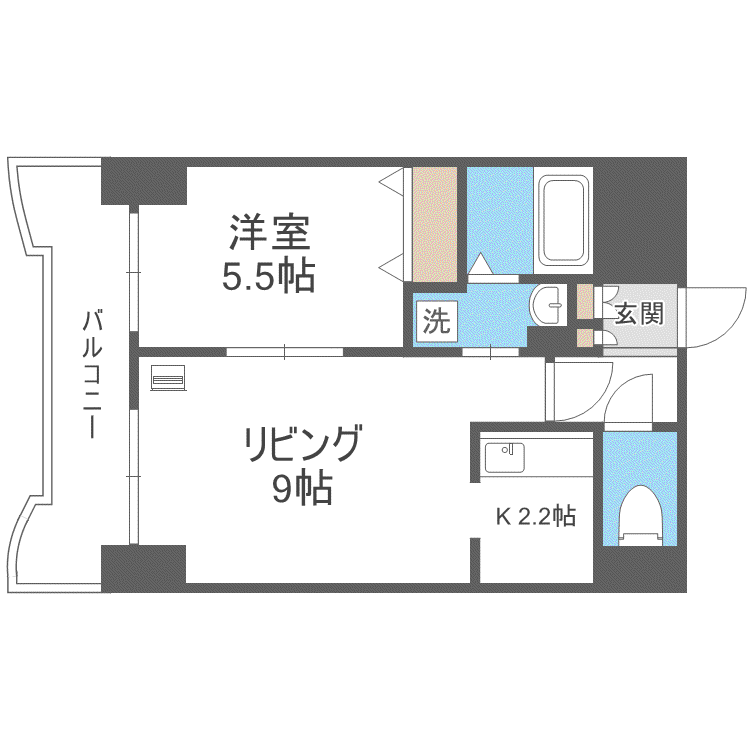 ティアラ資生館(1LDK/6階)の間取り写真