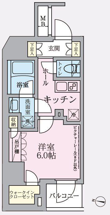 ARKMARK中野(1K/4階)の間取り写真