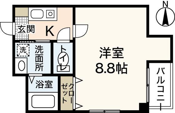 キャッスル大手町(1K/7階)の間取り写真
