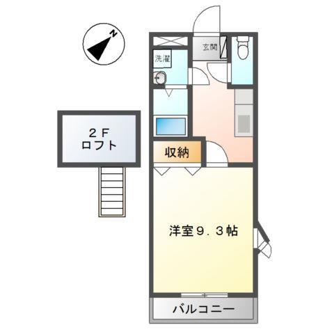 エスポアスズキ(1K/2階)の間取り写真