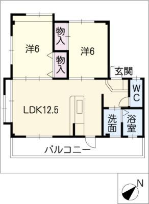 カーサ グランデ(2LDK/1階)の間取り写真
