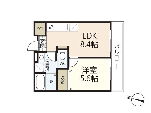 ソフィアコート海田昭和町ANNEX(1LDK/3階)の間取り写真