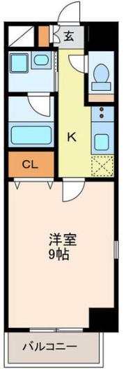 プランドール浅間町(1K/10階)の間取り写真