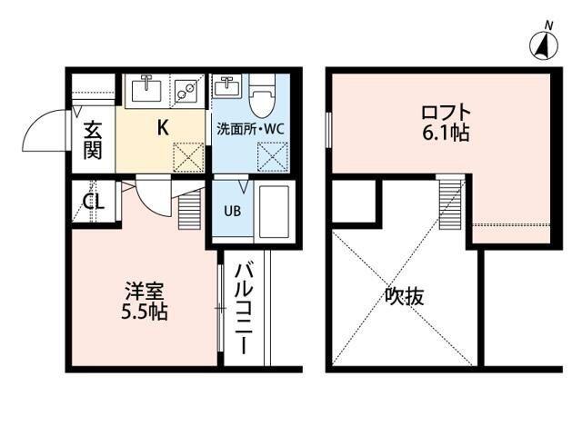 LINES STYLE(1K/2階)の間取り写真