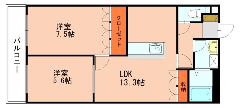 エクセレンス和田II(2LDK/2階)の間取り写真
