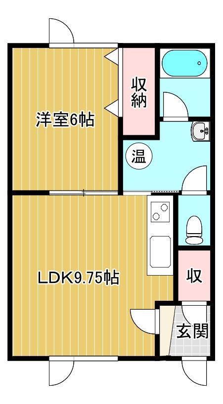 ミレニアムハイツ(1LDK/2階)の間取り写真