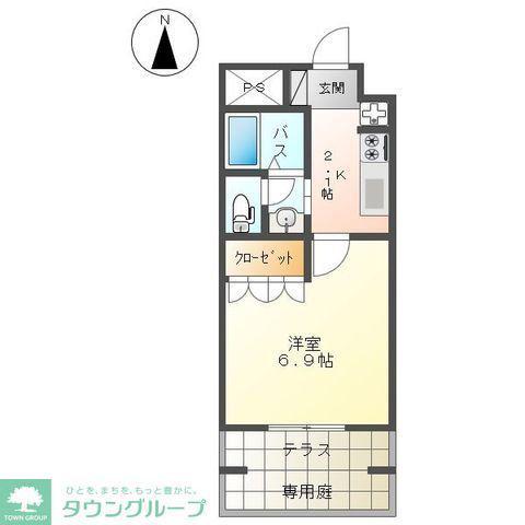 ユニテ@中原(1K/1階)の間取り写真