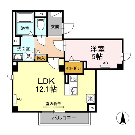 SKYE(1LDK/1階)の間取り写真