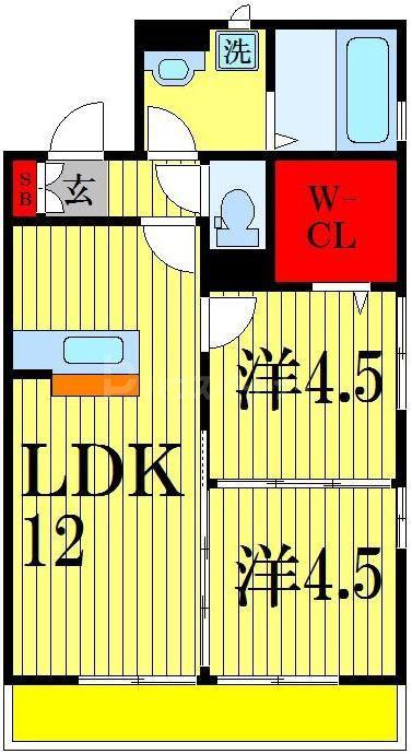 サンガーデン(2LDK/1階)の間取り写真