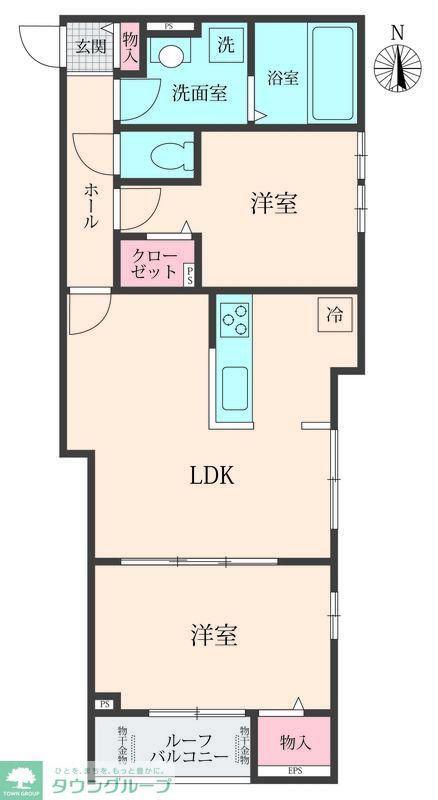 BELLE LEAD 大倉山(2LDK/3階)の間取り写真