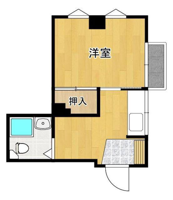 たからべビル(1K/4階)の間取り写真